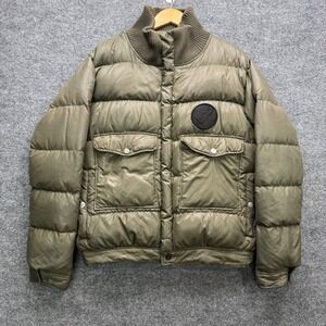 William Rast Jacket Men's M Green Quilted Puffer Collared Zip Pockets Insulated